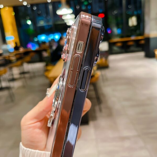 Luxury Premium Fashion Gradient electroplated Kickstand Clear case Cover For iPhone 15 Pro Max - Image 13