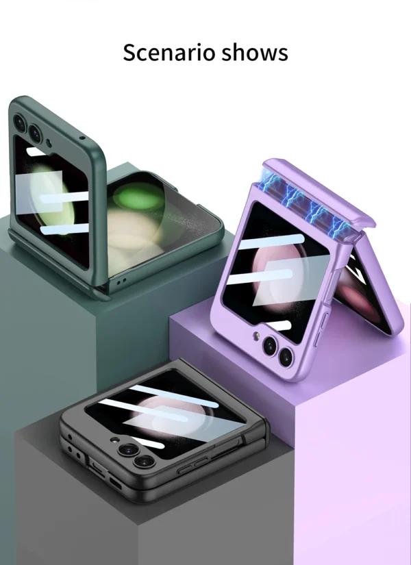 GKK Magnetic Hinge Tempered Glass Case Cover For Samsung Galaxy Z Flip 5 - Image 21