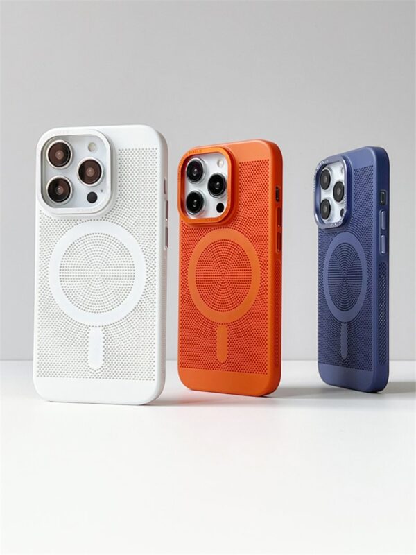 Luxury Premium Magnetic Grid Breathable Heat Dissipation Cooling Slim Case Cover For iPhone Series