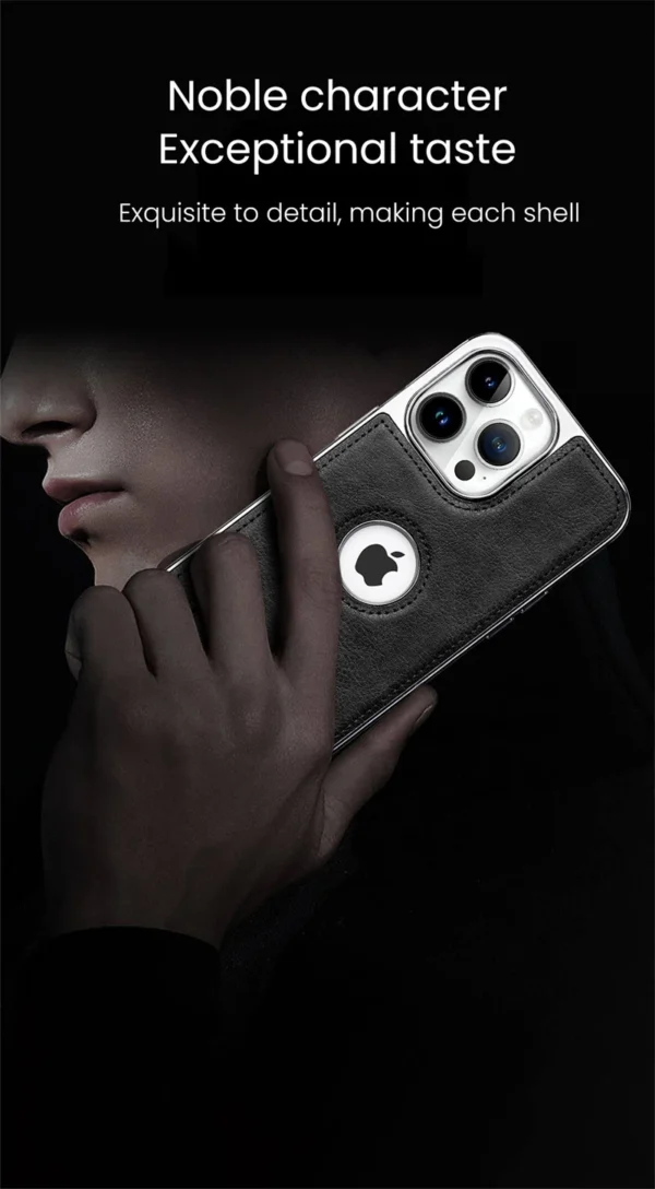 Luxury PU Business PU Leather Stand Hollow Display Hole Shockproof Kickstand Cover Case Cover for iPhone 13 Pro Max/14 Pro Max/15 Pro Max - Image 3