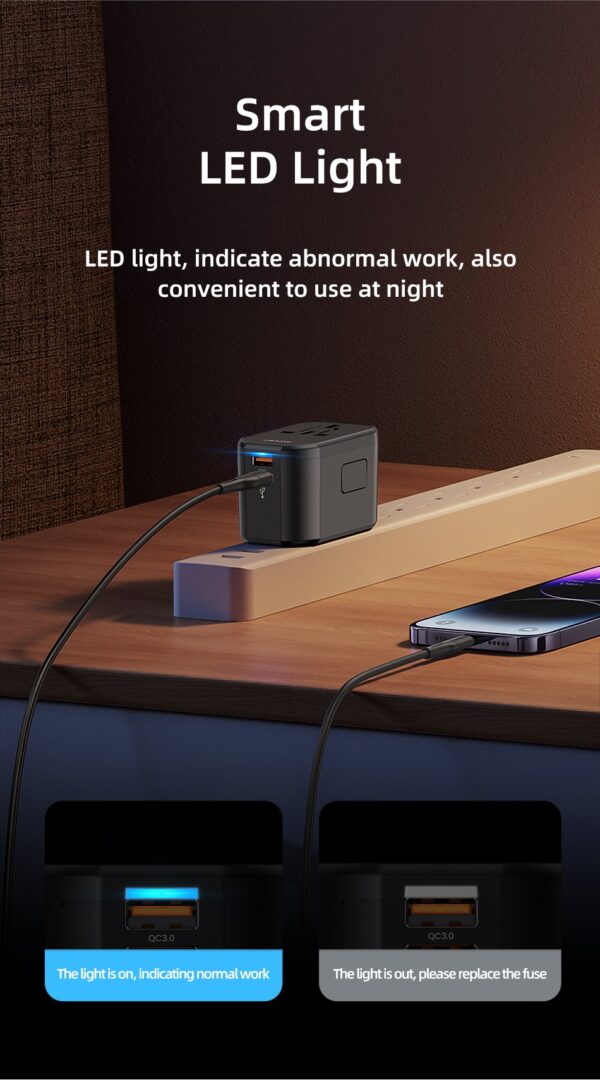MOXOM 4 in1 with USB Charger Universal Adaptor Multi-Nation Travel Adapter - Image 12