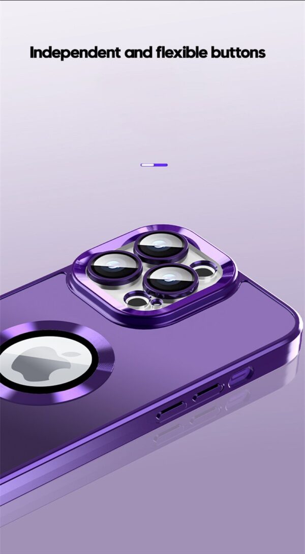 Luxury AG Matte Defender Metal Plating Shockproof Texture Logo Case Cover For iPhone Series - Image 13