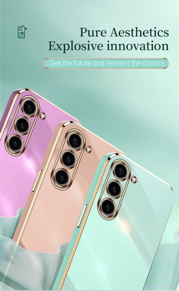Luxury Premium Electroplated Gold Plated Case Cover and 3D Glass Protector For Samsung Galaxy A14/A34/A54 - Image 16