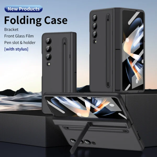 Luxury Premium Invisible Stand Hinge Stand Case Cover With S Pen For Samsung Galaxy Z Fold 4 - Image 6