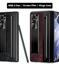 Luxury Premium Retro Leather Folding Stand Phone Case For Samsung Galaxy Z Fold 5