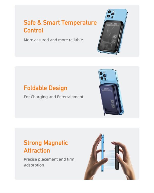 Awei 10000mAh Mini Portable Magnetic Wireless Powerbank 22.5W - Image 10