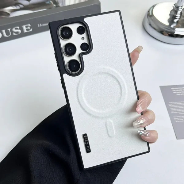 Luxury Premium Business Leather  Magsafe Wireless Charging Case Cover For Samsung Galaxy S24 Ultra - Image 6