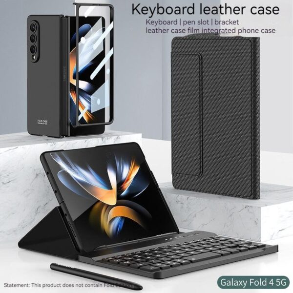 Luxury Premium Wireless Bluetooth keyboard Leather Case Cover For Samsung Galaxy Z Fold 6 - Image 12