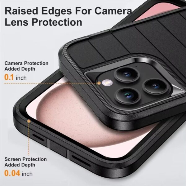 Heavy Duty Shockproof  3-Layer Military-Grade Rugged Protective Bumper Phone Case with Kickstand Anti-Slip Grip Shockproof For iPhone 16 15 14 13 12 11 Pro Max Series - Image 17