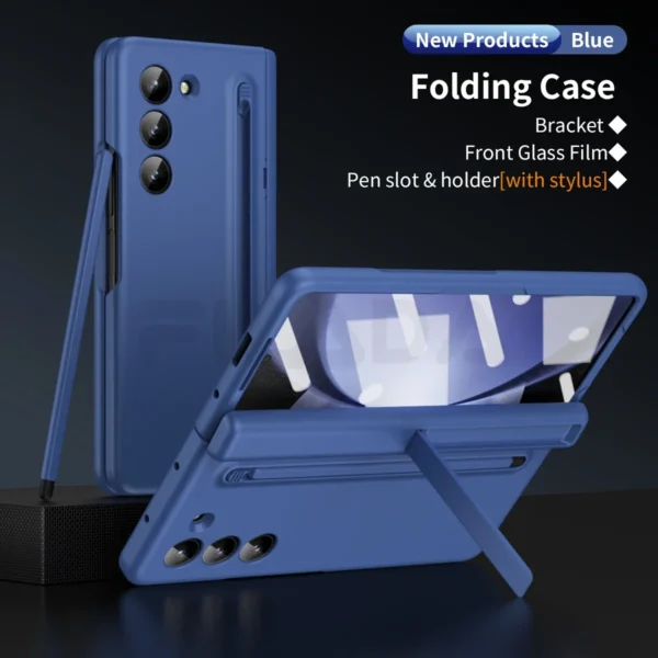 Luxury Premium Invisible Stand Hinge Stand Case Cover With S Pen For Samsung Galaxy Z Fold 5 - Image 14