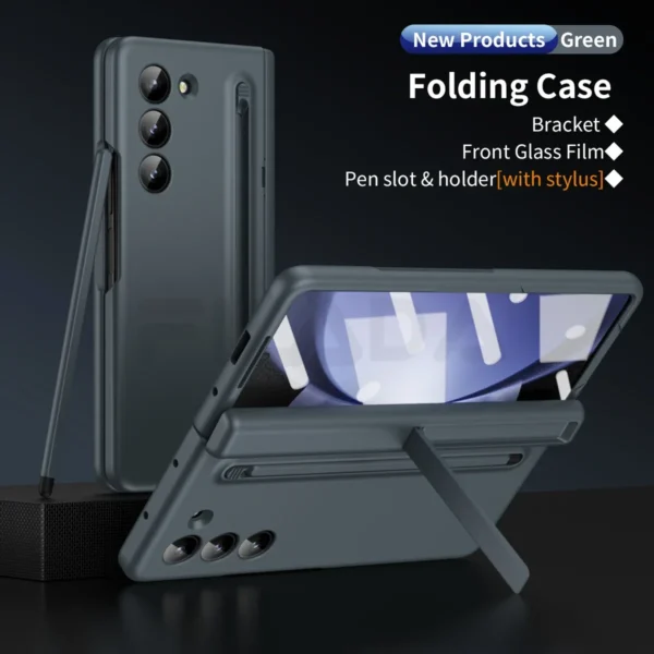 Luxury Premium Invisible Stand Hinge Stand Case Cover With S Pen For Samsung Galaxy Z Fold 5 - Image 13