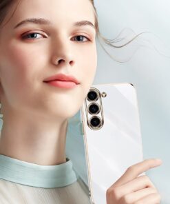 Luxury Premium Electroplated Gold Plated Case Cover and 3D Glass Protector For Samsung Galaxy A14/A34/A54