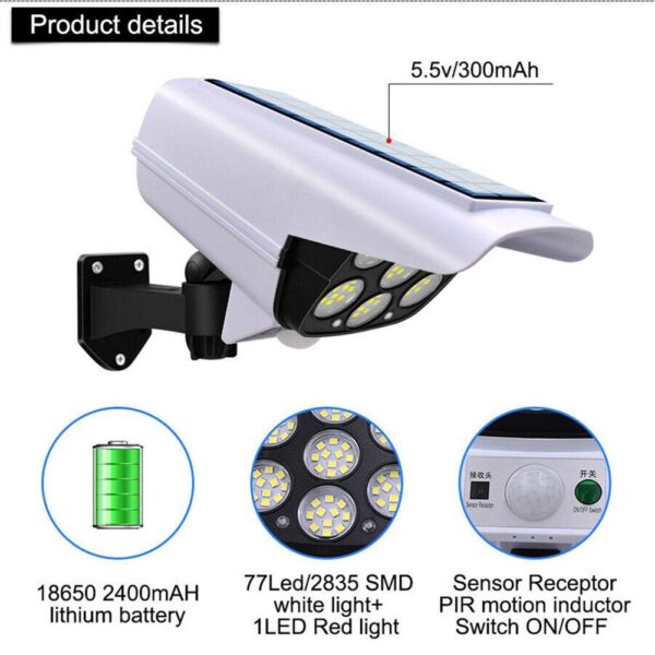 Solar Street Light Monitoring Lamp Fake Camera Body Induction Outdoor Wall Lamp - Image 7