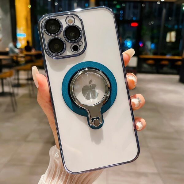 Luxury Premium Fashion Gradient electroplated Kickstand Clear case Cover For iPhone 15 Pro Max - Image 9