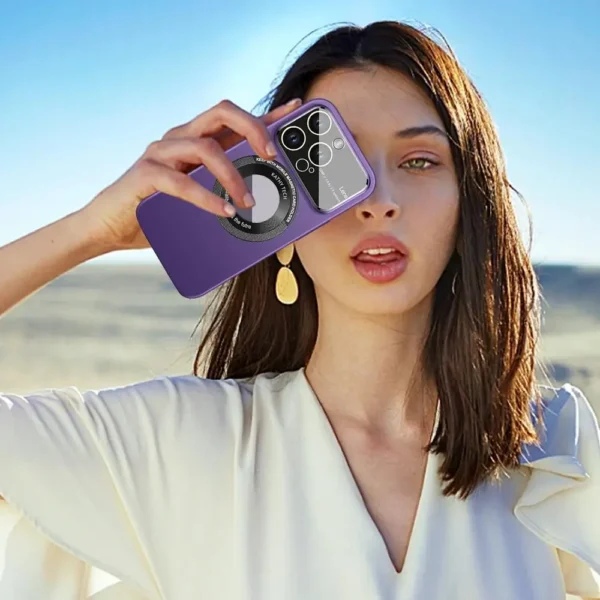 Luxury Premium Fashionable Magnetic With Lens Protector Case Cover For iPhone 15 Series - Image 17