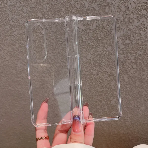 NINKI Crystal Clear Transparent with S Pen Slot Hinge Protective Cover Case for Galaxy Z Fold 3/Z Fold 4 - Image 23