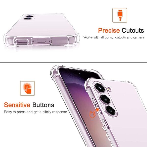 Luxury Premium Anti-Burst Transparent Case Cover and 3D Glass Protector For Samsung Galaxy A15 - Image 15
