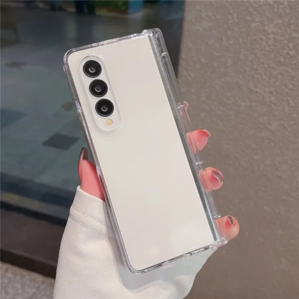 NINKI Crystal Clear Transparent with S Pen Slot Hinge Protective Cover Case for Galaxy Z Fold 3/Z Fold 4 - Image 20