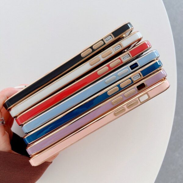 Luxury Soft Electroplated Phone Mini Hollow Out Silicone Case Cover and 3D Glass Protector For iPhone series - Image 12