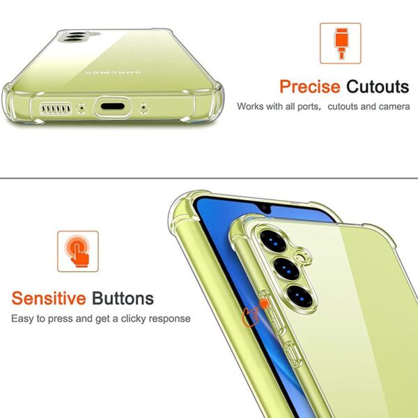 Luxury Premium Anti-Burst Transparent Case Cover and 3D Glass Protector For Samsung Galaxy A15 - Image 11