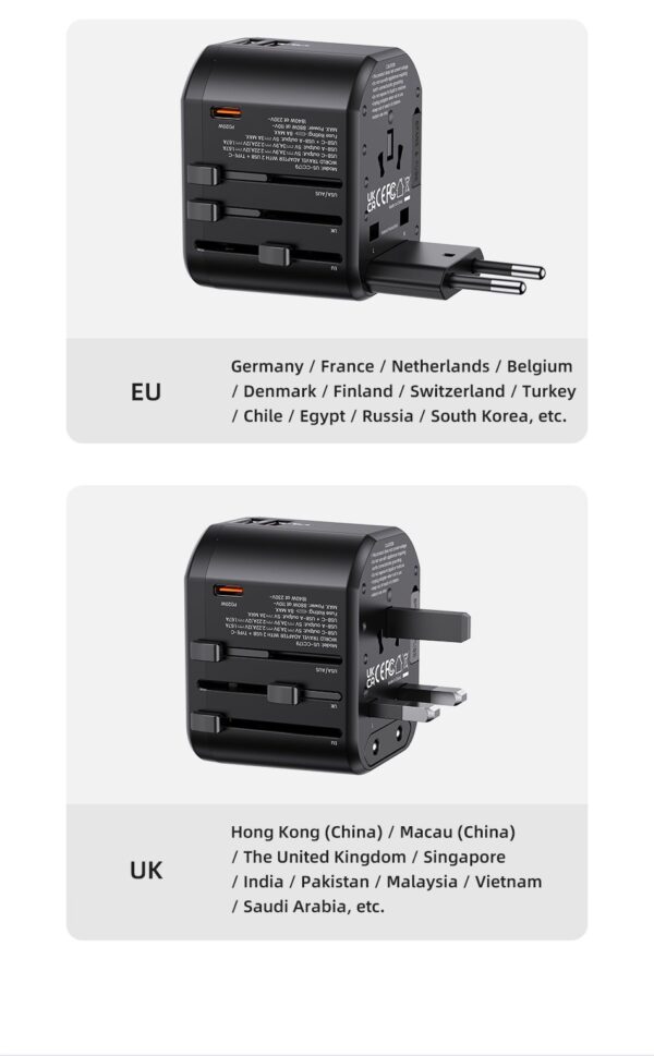 MOXOM 4 in1 with USB Charger Universal Adaptor Multi-Nation Travel Adapter - Image 14