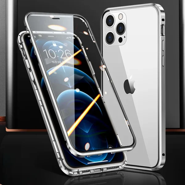 Luxury Premium Magnetic Adsorption Metal Frame with 360 Full Body For iPhone 15 Pro Max - Image 21