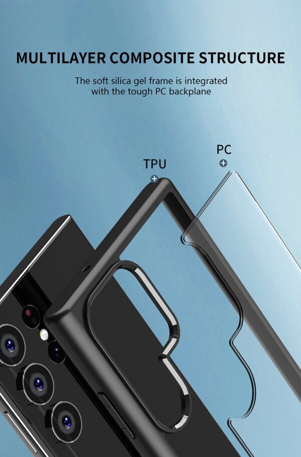 Luxury Crystal Clear TPU Frame Hybrid Shockproof Cover for Samsung Galaxy S23 Ultra - Image 10