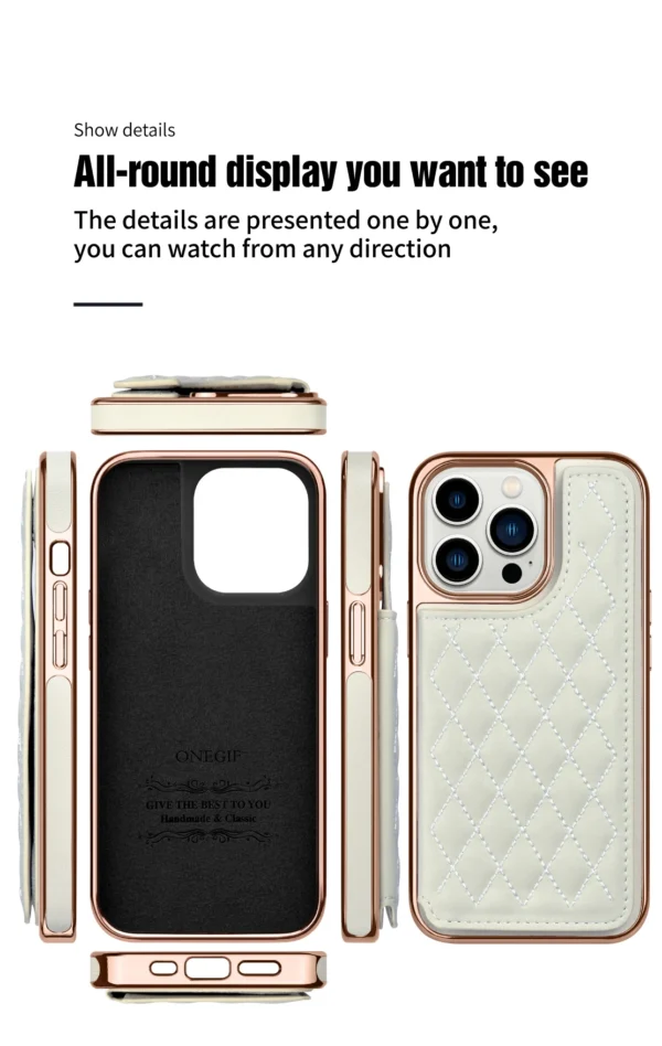 ONEGIF Lurxury Wallet Card Holder kickstand Phone Case Cover for iPhone Series - Image 9