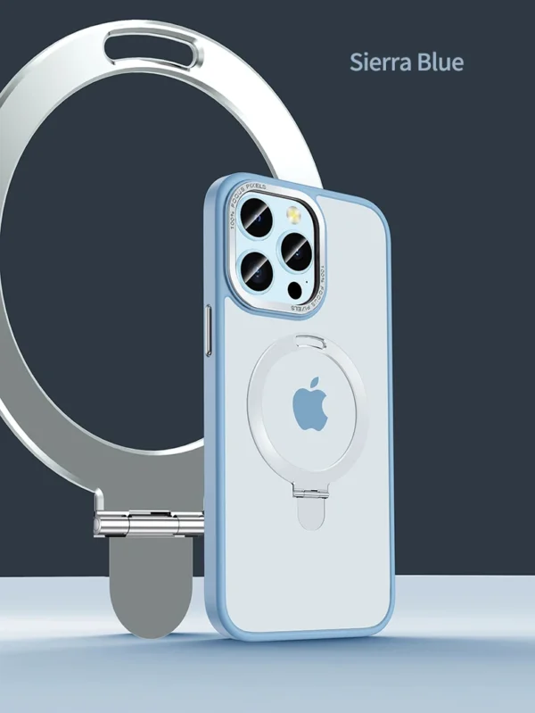 Luxury Premium Traslucent Case Cover With Ring Stand For iPhone Series - Image 10