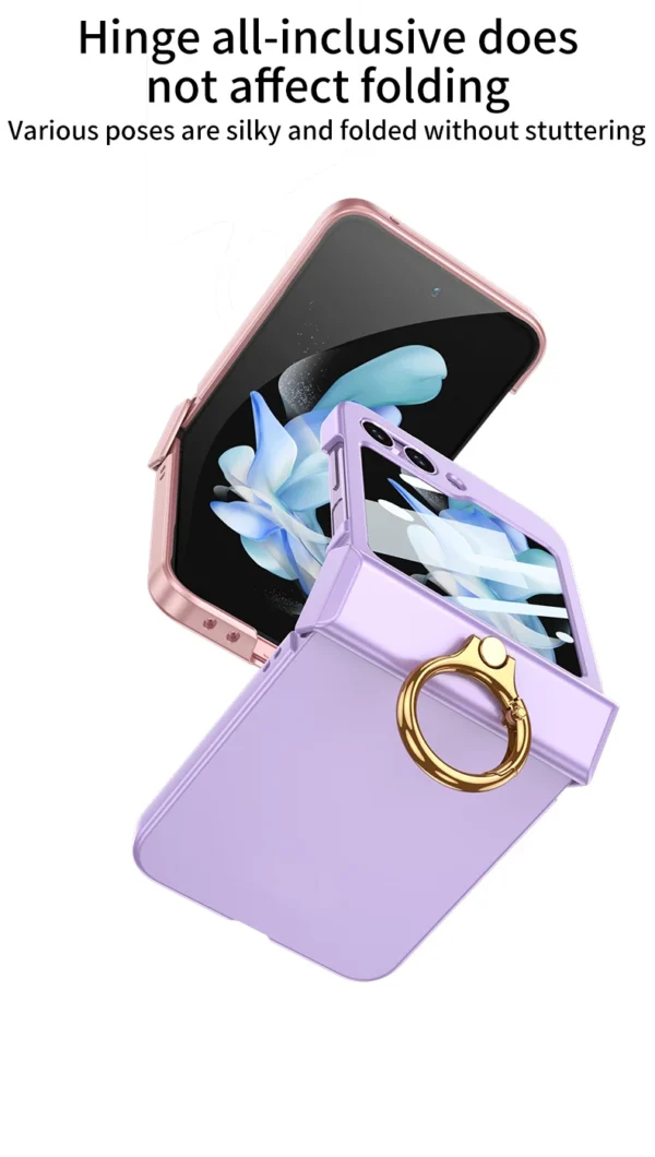 Luxury Premium Hinge Protection with Ring Holder Case Cover for Galaxy Z Flip 5 - Image 14