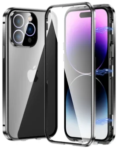 Luxury Premium Magnetic Adsorption Metal Frame with 360 Full Body For iPhone 15 Pro Max