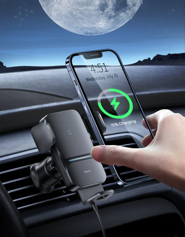 Baseus Car Mount Stand Wireless Charger 15W Car Phone Holder Auto Alignment Navigation Bracket - Image 11