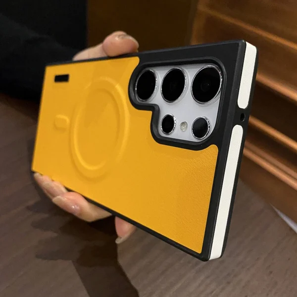 Luxury Premium Business Leather  Magsafe Wireless Charging Case Cover For Samsung Galaxy S24 Ultra - Image 18