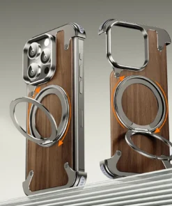 Luxury Premium Eary Natural Wood Frameless MagSafe Shockproof Case Cover For iPhone 15 Pro Max