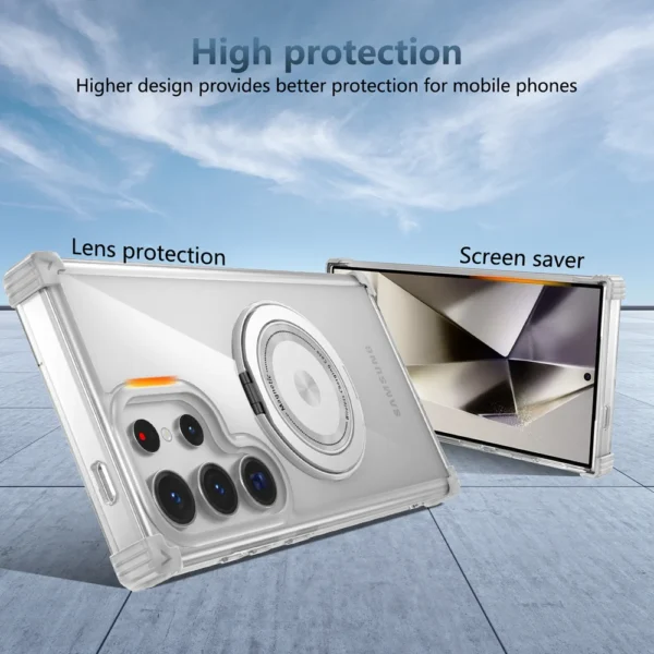 KEYSION Transparent Magnetic Ring Case Cover For Samaung Galaxy S24 Ultra - Image 9