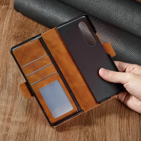 Luxury Premium PU Leather Card Slot Phone Case for Samsung Z Fold 3 5G/Fold 4 5G - Image 13