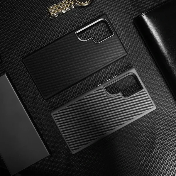 Luxury Premium Trendy Carbon Fiber Texture Phone Bumper Shockproof Hard Case Cover For Samsung Galaxy S Series - Image 3