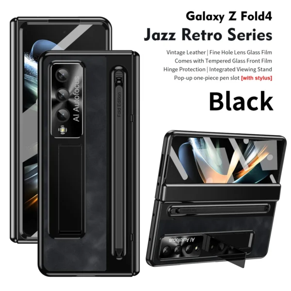 Luxury Premium Retro Leather Folding Stand Phone Case For Samsung Galaxy Z Fold 3/Z Fold 4 - Image 11