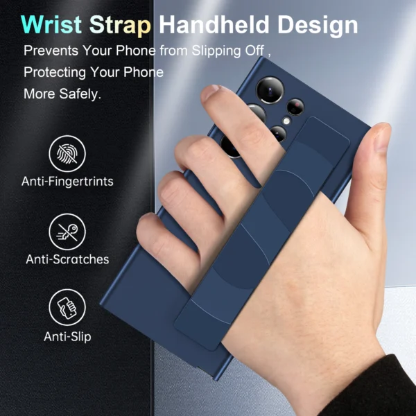 Luxury Premium Silky Touch Liquid Silicone Wrist Strap Grip Case For Samsung Galaxy S24 Ultra - Image 3
