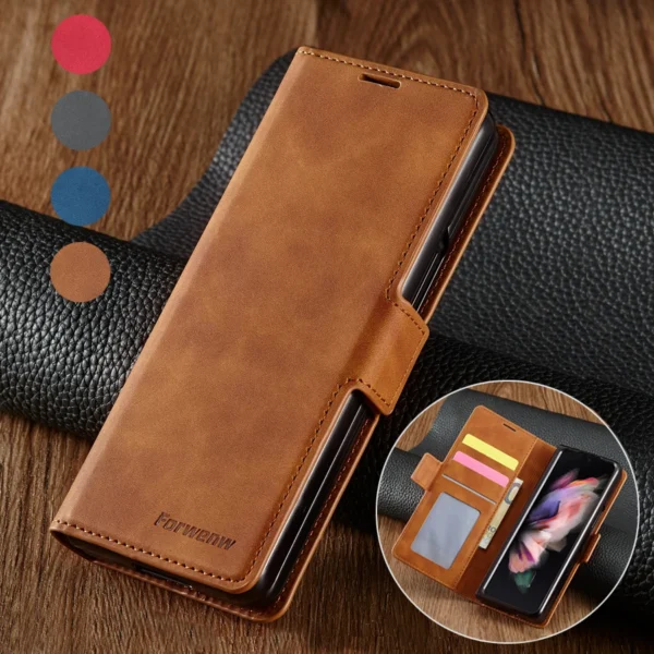 Luxury Premium PU Leather Card Slot Phone Case for Samsung Z Fold 3 5G/Fold 4 5G - Image 15