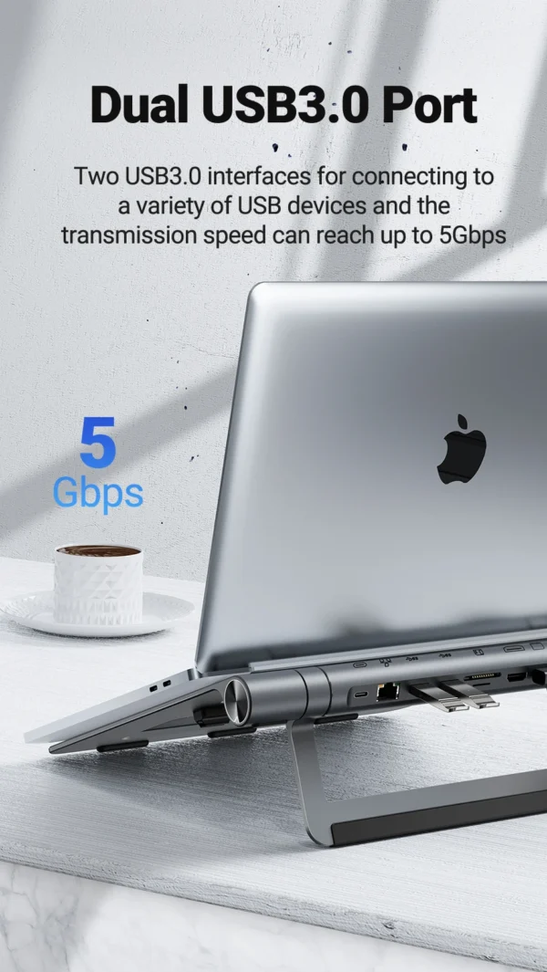 WiWU Laptop Stand Hub 8 in 1 USB-C Docking Station - Image 9