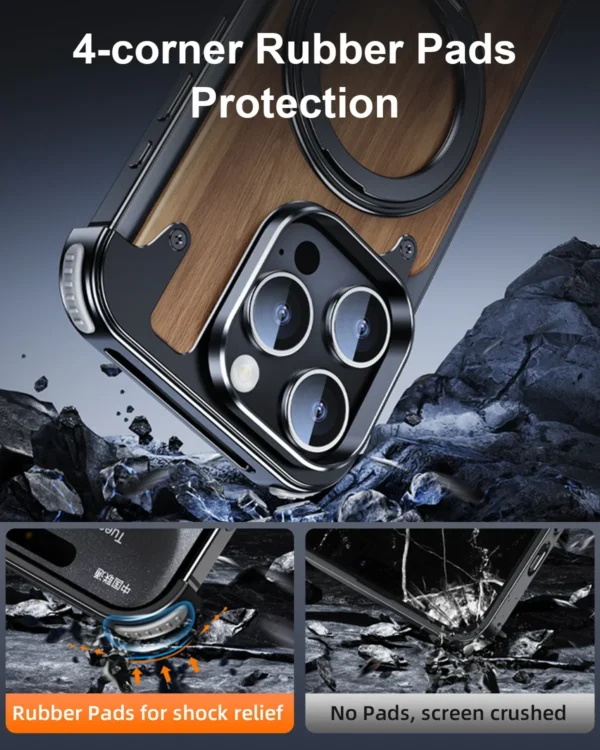 Luxury Premium Eary Natural Wood Frameless MagSafe  Shockproof Case Cover For iPhone 15 Pro Max - Image 7