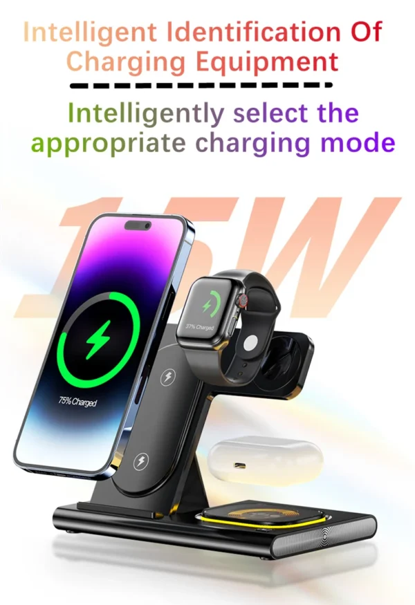 NEW 4 in1 Wireless 15W Wireless Fast Charging Dock Station - Image 28