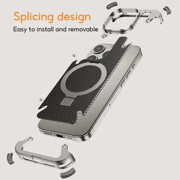 Luxury Premium Oatsbasf Magsafe Magnetic Anti-Collision Carbon Fibre Case  Cover for iPhone Series - Image 13