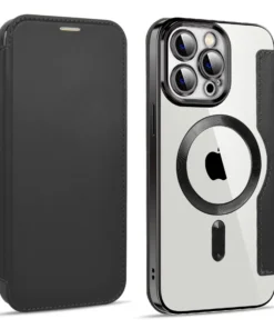 Luxury Premium Camera Protection Magsafe Wireless Charging Flip Case Cover For iPhone 15 Pro/15 Pro Max