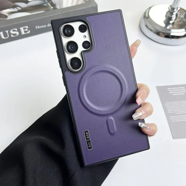 Luxury Premium Business Leather  Magsafe Wireless Charging Case Cover For Samsung Galaxy S24 Ultra - Image 5