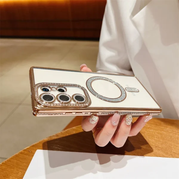 Luxury Premium Plating Bling Glitter Diamond Magnetic For Magsafe Phone Case For Samsung S24 Ultra - Image 19