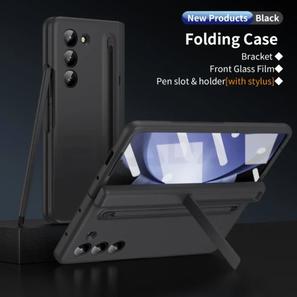 Luxury Premium Invisible Stand Hinge Stand Case Cover With S Pen For Samsung Galaxy Z Fold 5 - Image 7