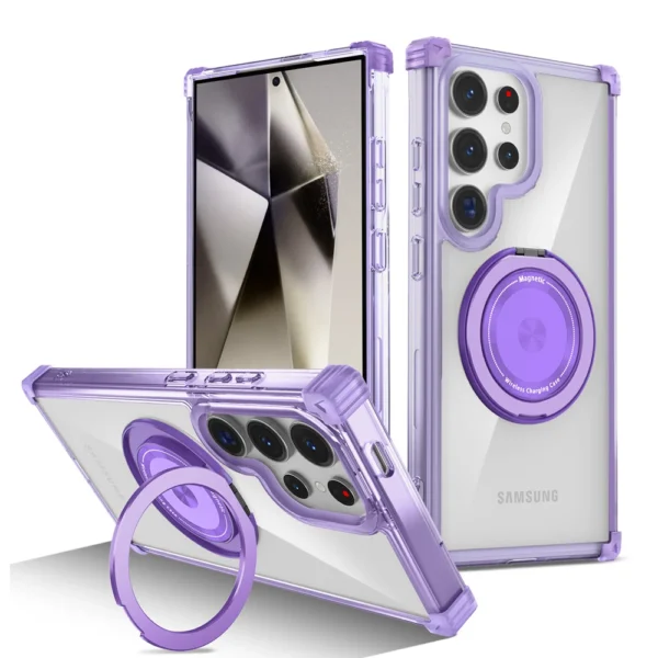 KEYSION Transparent Magnetic Ring Case Cover For Samaung Galaxy S24 Ultra - Image 3