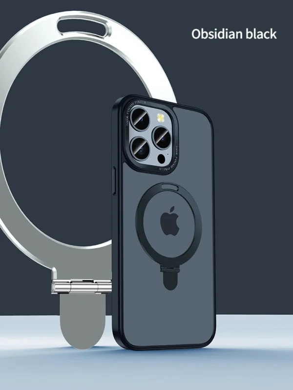 Luxury Premium Traslucent Case Cover With Ring Stand For iPhone Series - Image 6